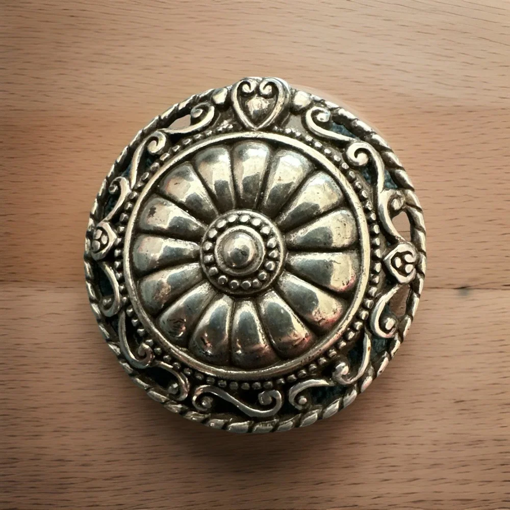Vintage Brighton Jewelry Perfume Compact with Solid  Perfume Laugh‎ W/case